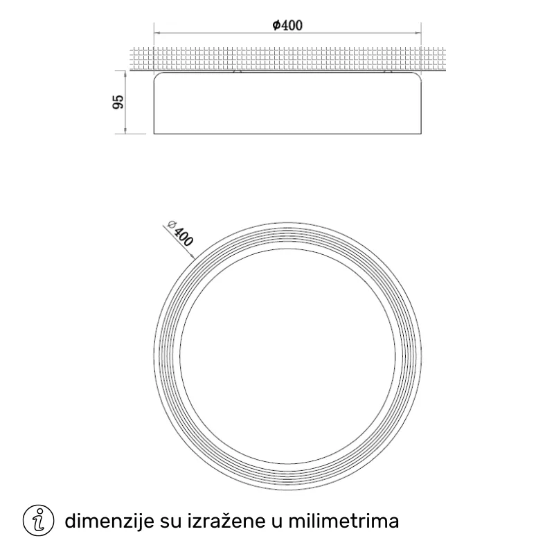 SOLEA 64 LED PLAFONJERA 30W CCT CRNA — slika 3