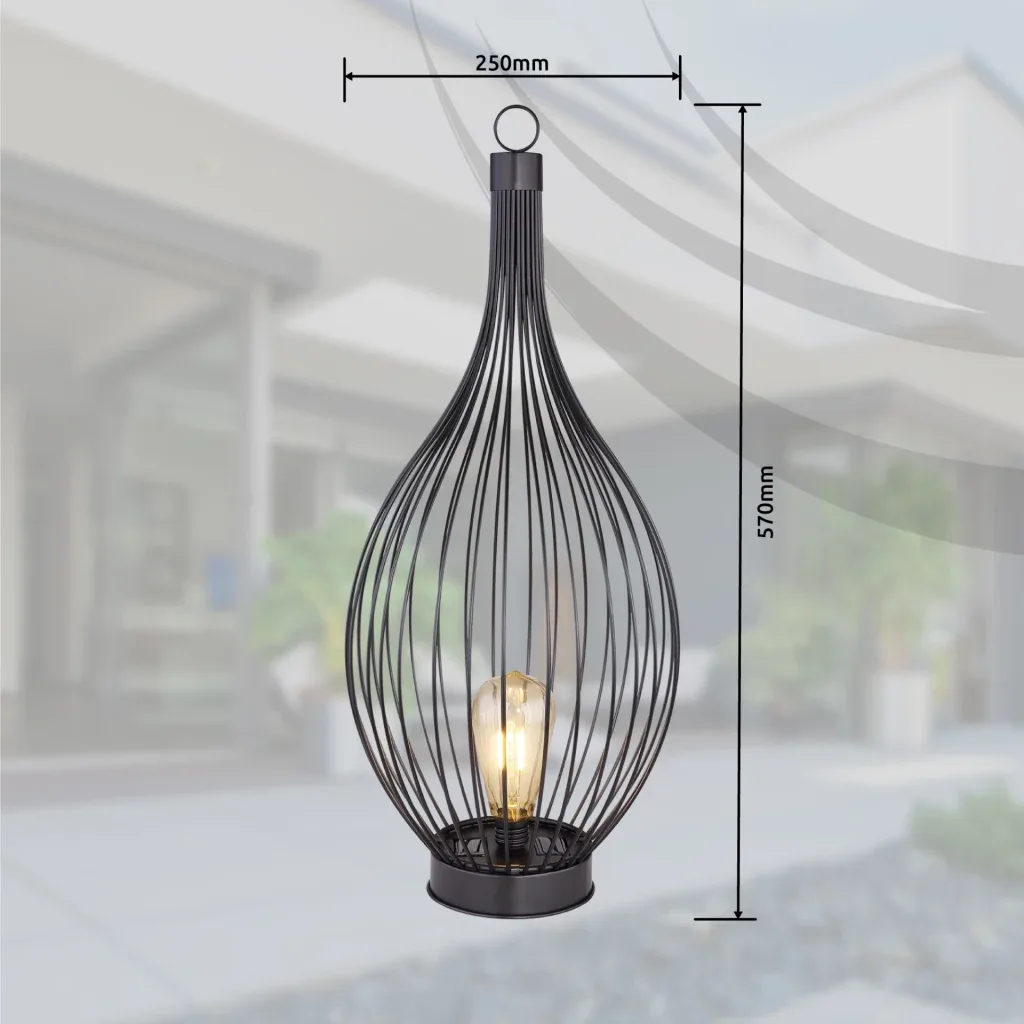 SOLARLEUCHTE METALL SCHWARZ, 1XLED — slika 11
