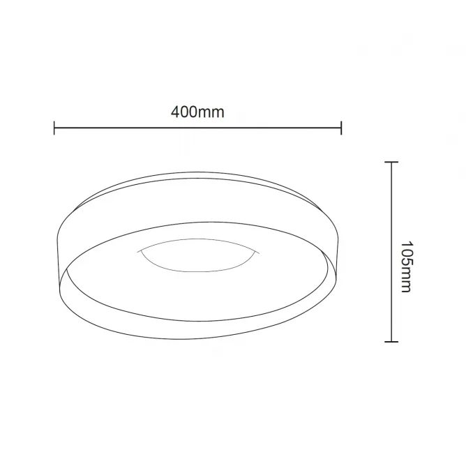 SOLEA 104 LED PLAFONJERA 24/48W CCT CRNA DIMABILNA — slika 3