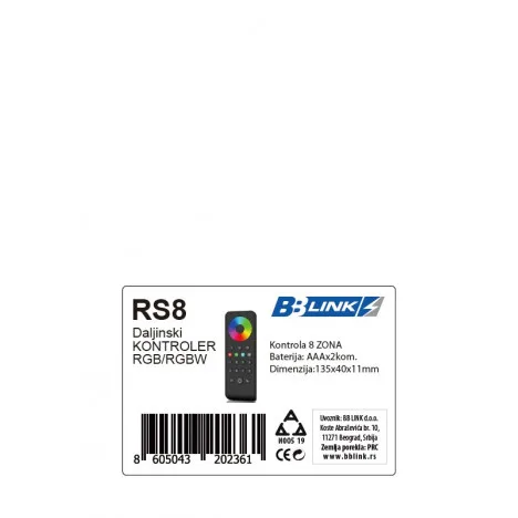 SKY DALJINSKI KONTROLER RS8 RGB/RGBW — slika 2
