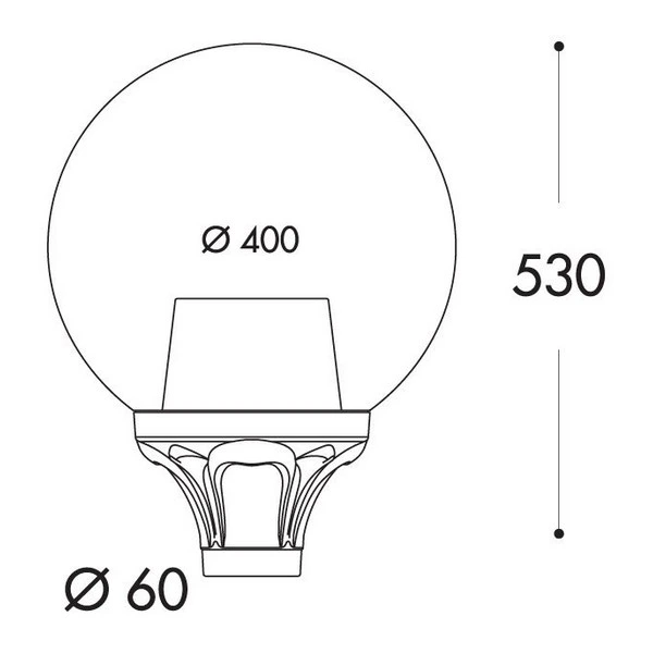 Spoljna lampa GLOBE 400 OPAL BK — slika 3
