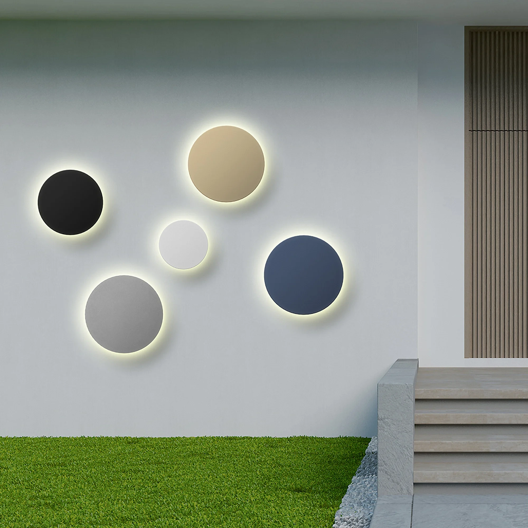 LED ZIDNA SVETILJKA OKRUGLA 10W CRNI CCT IP65 — slika 2