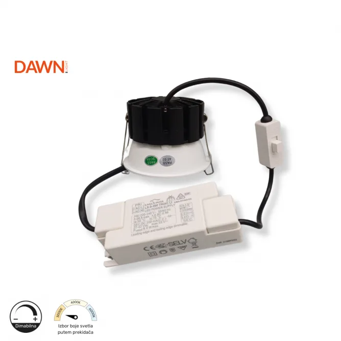 DAWN LED SVETILJKA XG-12 8W CCT BELA DIMABILNA 3000/4000/6000K — slika 2