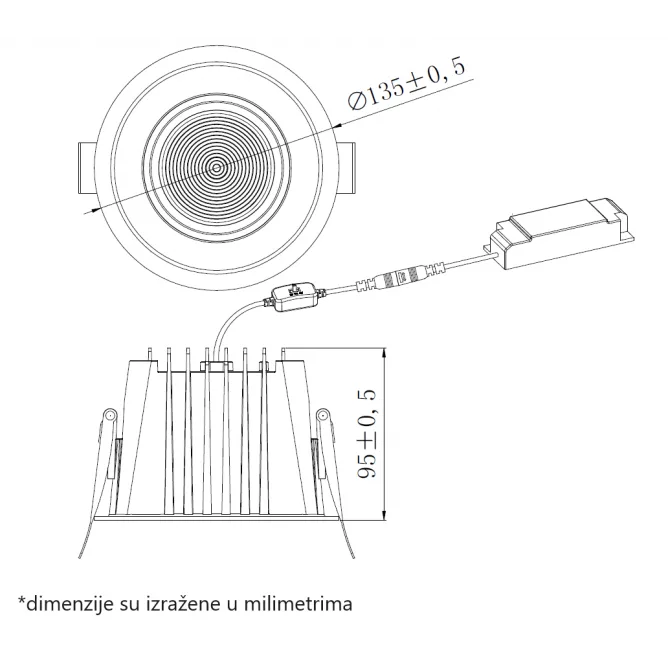 LED SVETILJKA CPS-Y4A15-D23 3000/4000/5000K 15W IP65 BELA — slika 2