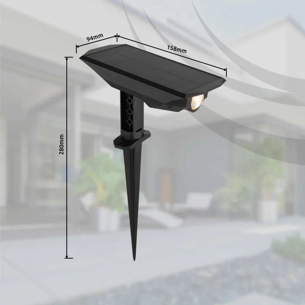 SOLARLEUCHTE KUNSTSTOFF SCHWARZ MATT, 1XLED — slika 11