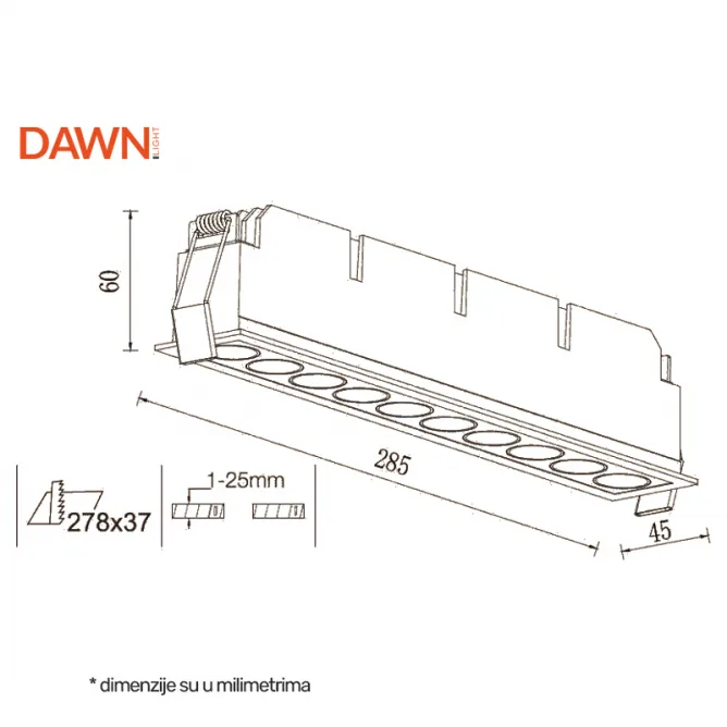 LED SVETILJKA FGL10 24W 3000K 40° BELA — slika 2
