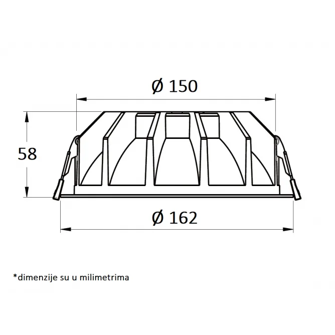 LED UGRADNA SVETILJKA 118001-6 30W 4000K 60° — slika 3