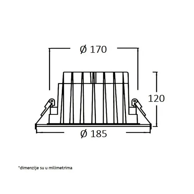 LED UGRADNA SVETILJKA 514001-6 30W 4000K 45° IP65 — slika 2