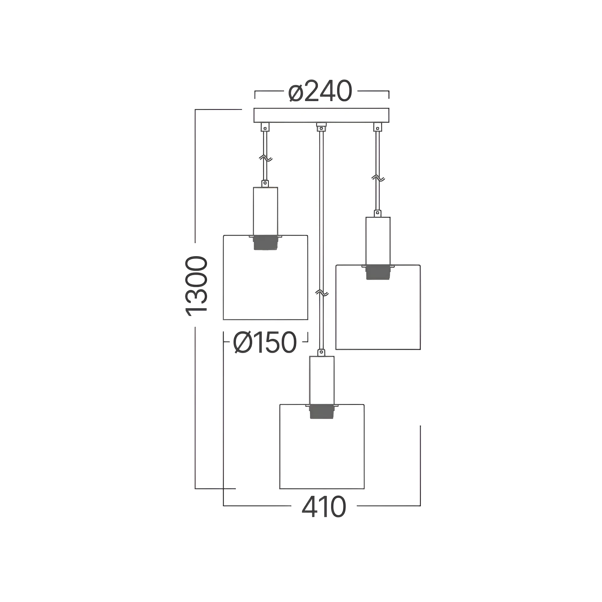 VISILICA 3-GLAVA E27 SMOKE — slika 4