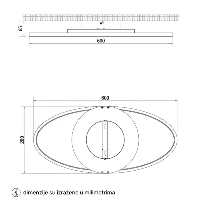 SOLEA 81 LED PLAFONJERA 40W CCT CRNA/DRVO — slika 4