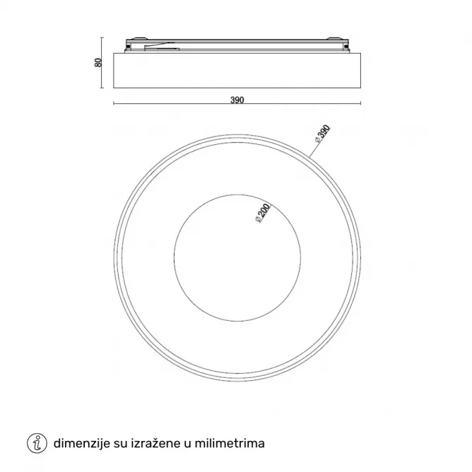 SOLEA 79 LED PLAFONJERA 20W CCT CRNA/DRVO — slika 4
