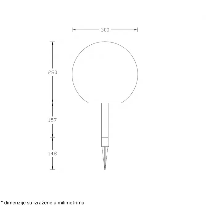 SOLEA 60 SOLARNA LED LAMPA 3000K (Ø300mm) — slika 4