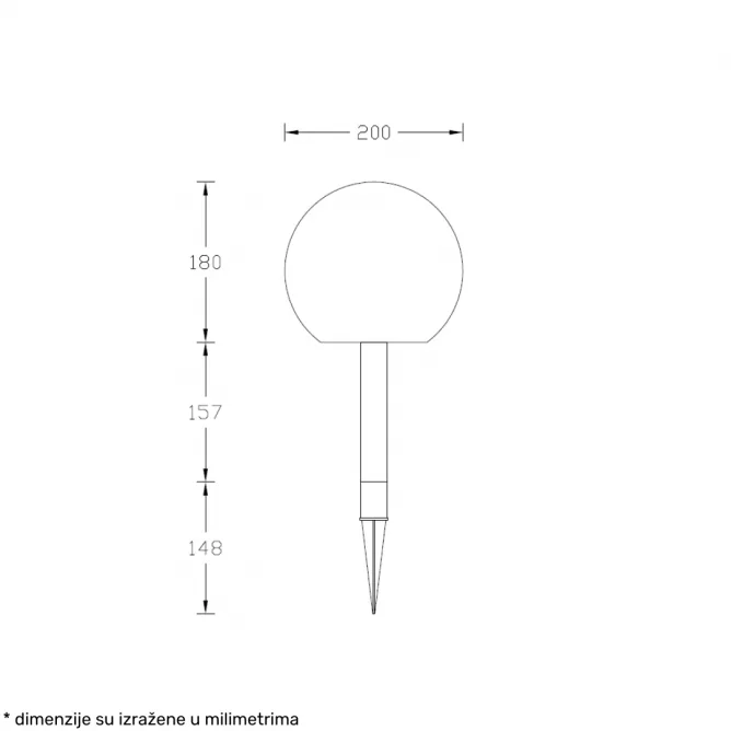 SOLEA 58 SOLARNA LED LAMPA 3000K (Ø200mm) — slika 3