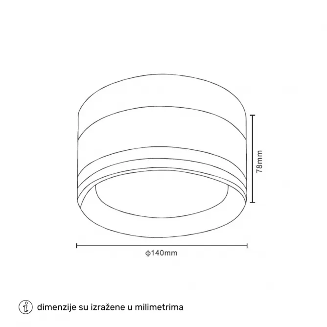 LED PLAFONJERA BL140CW 9W CCT CRNA IP65 — slika 4