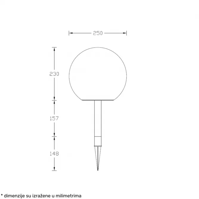 SOLEA 52 SOLARNA LED LAMPA (Ø250mm) — slika 3