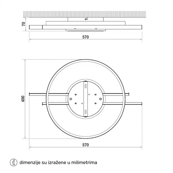 SOLEA 83 LED PLAFONJERA 30W CCT CRNA/ZLATO — slika 4