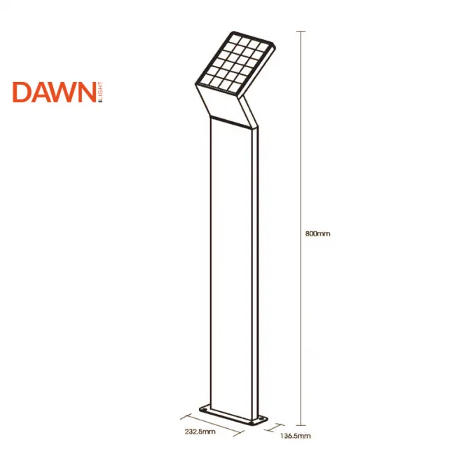 SOLARNA SVETILJKA STUBNA B01 3W 4000K IP54 SIVA — slika 5