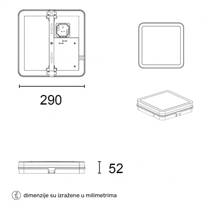 LED PLAFONJERA NORA 24W CCT CRNA IP65 — slika 3