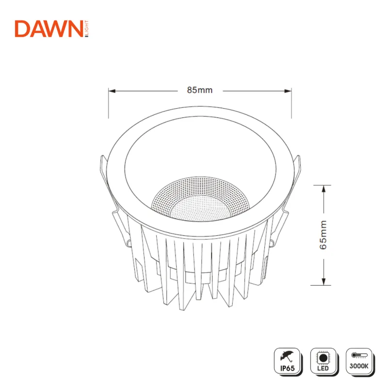 DAWN LED ROZETNA PR-204 12W 3000K BELA IP65 — slika 2