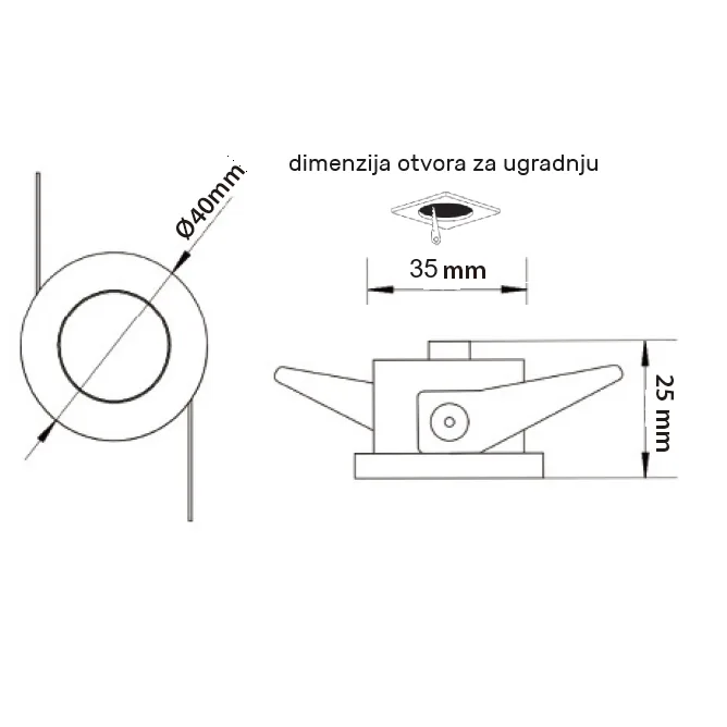LED ROZETNA L1030-3 OKRUGLA 3W 4000K BELA — slika 2