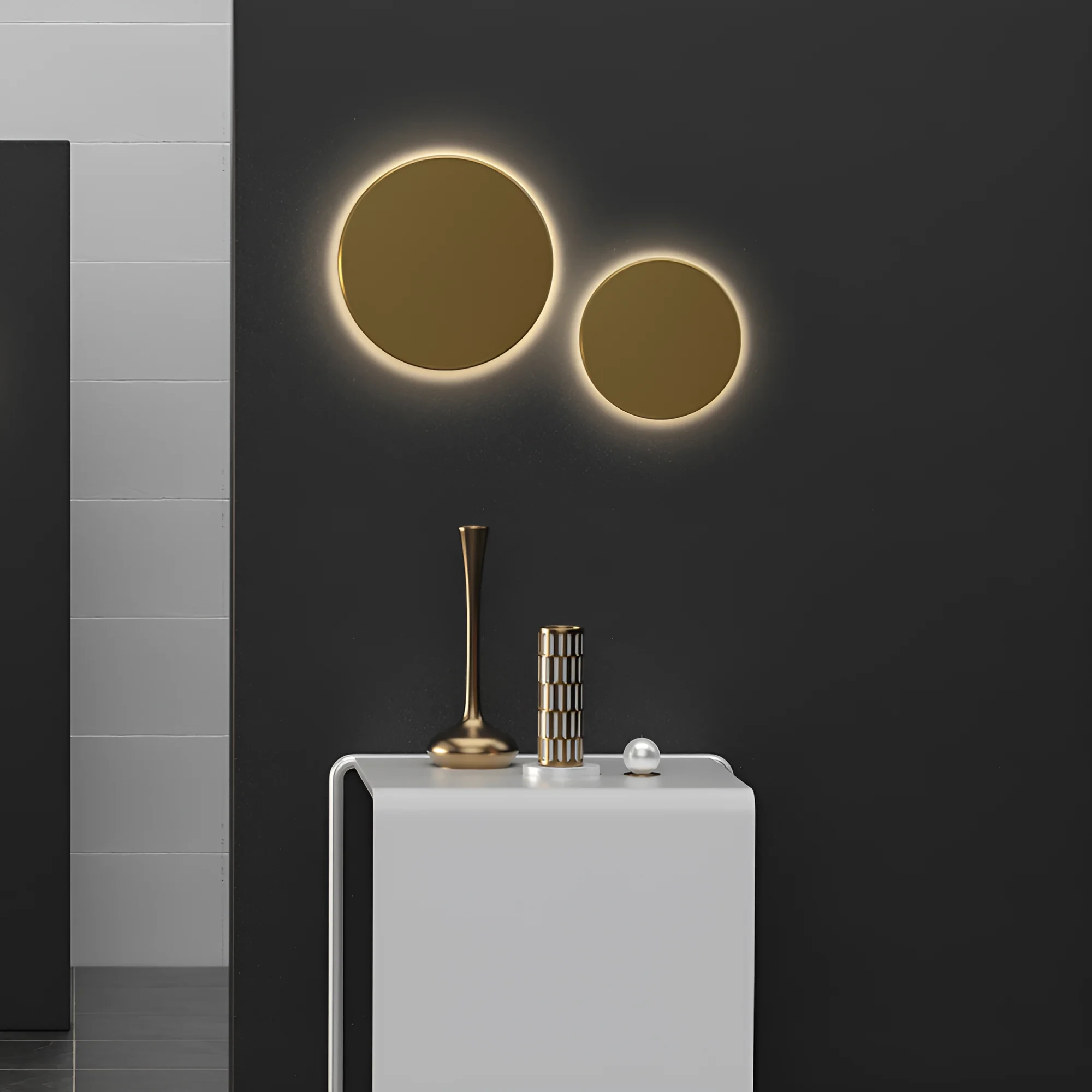LED ZIDNA SVETILJKA OKRUGLA 12W ZLATNI CCT IP65 — slika 2