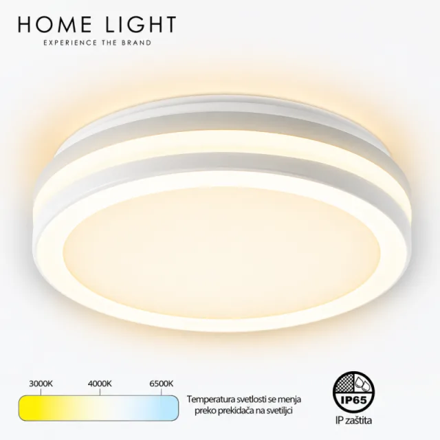 LED PLAFONJERA MONA-300-30W 3000/4000/6500K IP65 BELA