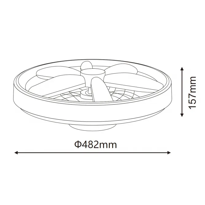 LED PLAFONJERA YL-FAN-G001 48W 2700K/4000K/6500K CRNA DIMOBILNA — slika 3