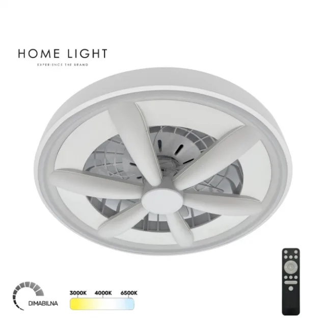 LED PLAFONJERA YL-FAN-G001 48W 2700K/4000K/6500K BELA DIMOBILNA