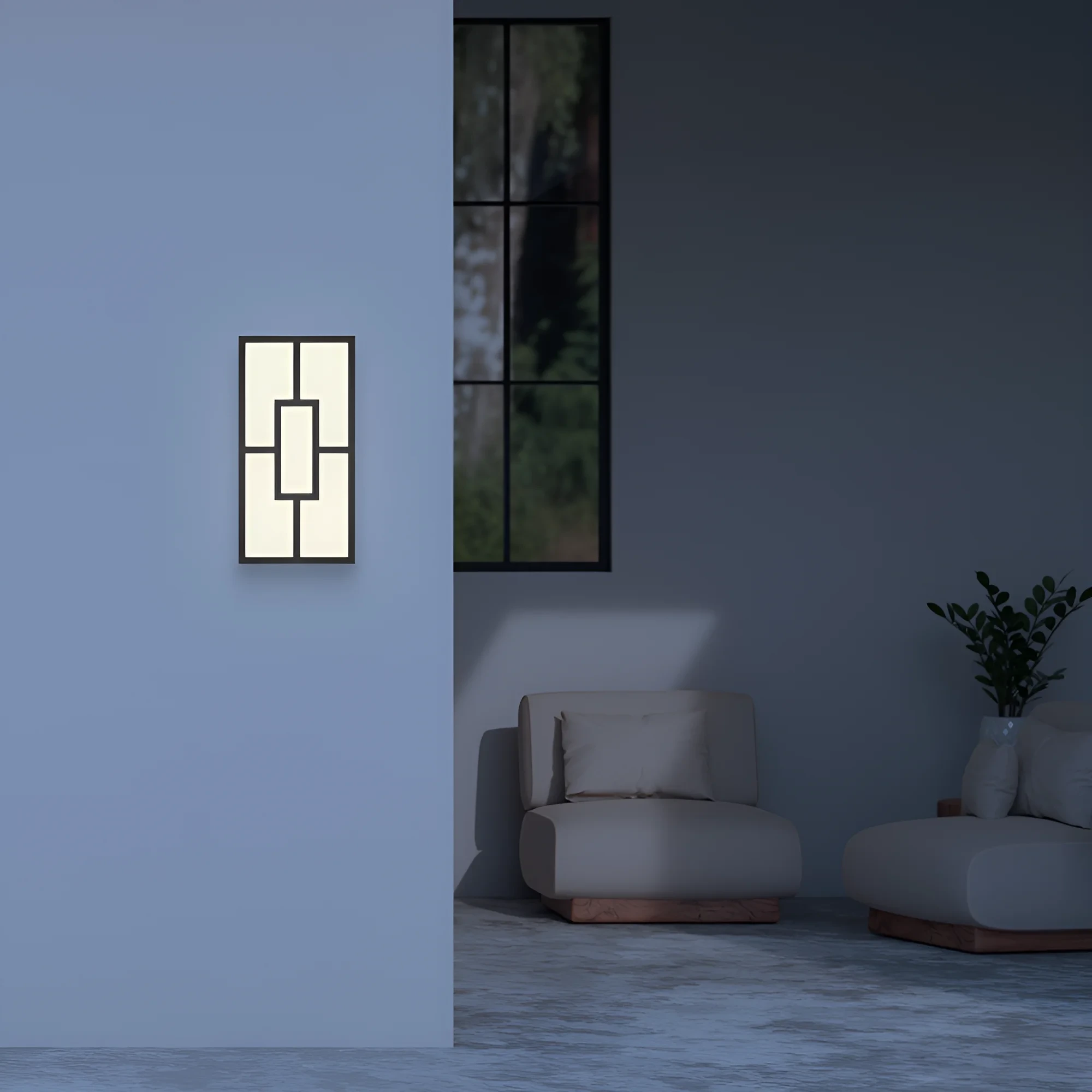LED ZIDNA SVETILJKA PRAVOUGAONA 10W CRNI CCT IP44 — slika 2