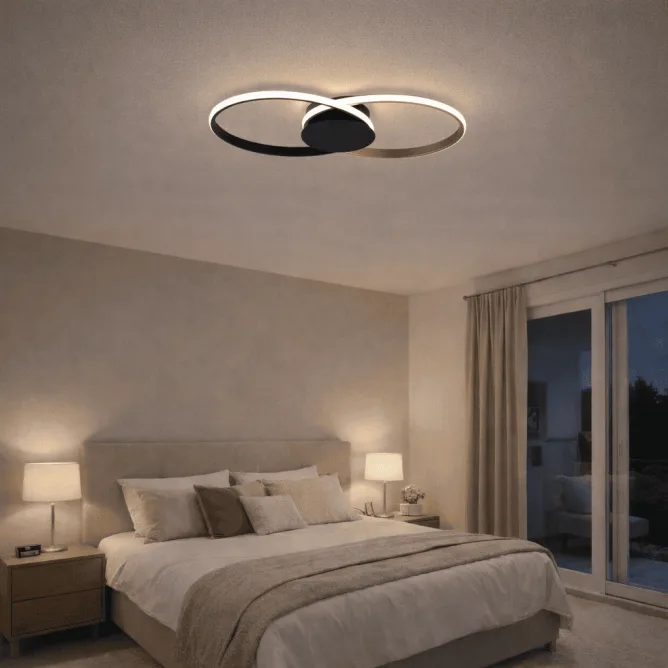 SOLEA 41 LED PLAFONJERA 42W 3000/4000/6000K CRNA/ZLATO DIM — slika 2