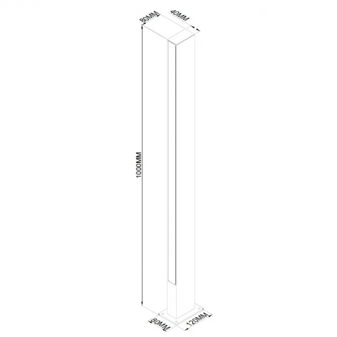 LED SVETILJKA 0221D-1000 STUBNA 17W 3000K IP65 SIVA — slika 4