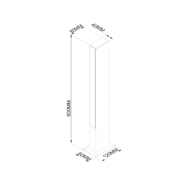 LED SVETILJKA 0221D-600 STUBNA 11W 3000K IP65 SIVA — slika 4