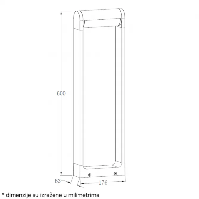 DAWN LED SVETILJKA 0230-600 STUBNA 12W 3000K IP65 CORTEN — slika 4