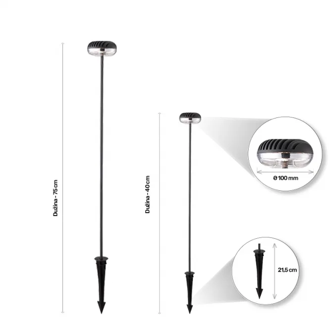 LED SVETILJKA HILITE 5743-750 STUBNA 6W 3000K IP54 SIVA ANTRACIT — slika 2