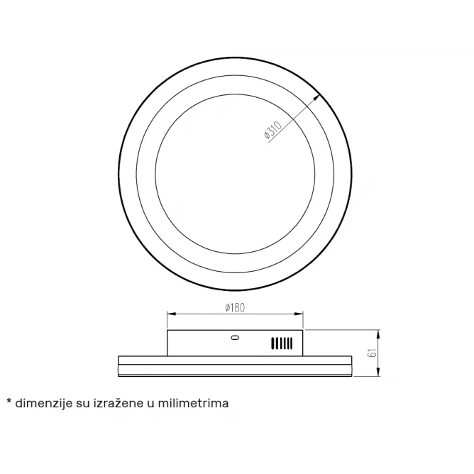 LUNA 324 PLAFONSKA SVETILJKA 31W 3000/4000/5700K SIVA — slika 4