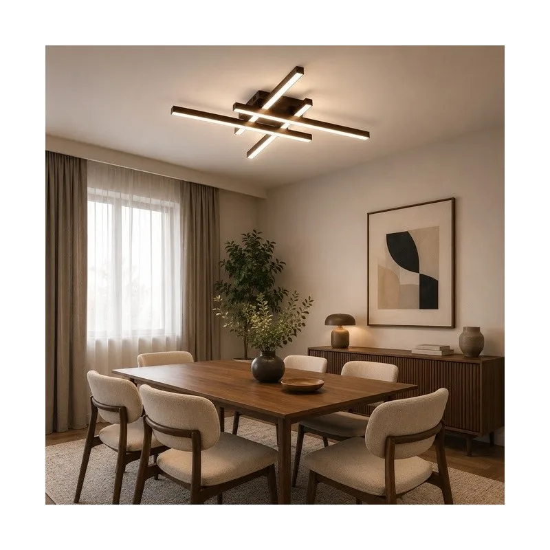 VESTA 530 PLAFONSKA SVETILJKA 40W 3000/4500/6000K TAMNO DRVO/ZLATO — slika 2