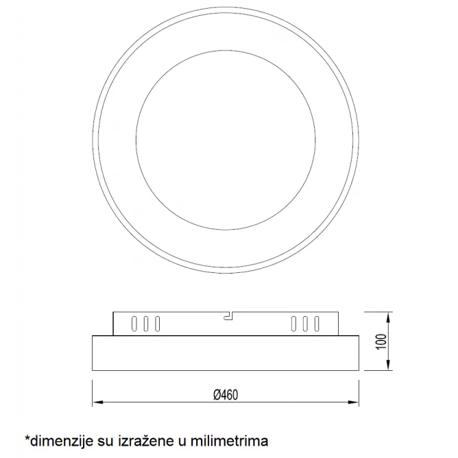 VESTA 527 PLAFONSKA SVETILJKA 29W 3000/4500/6000K TAMNO DRVO (Ø 460) — slika 3