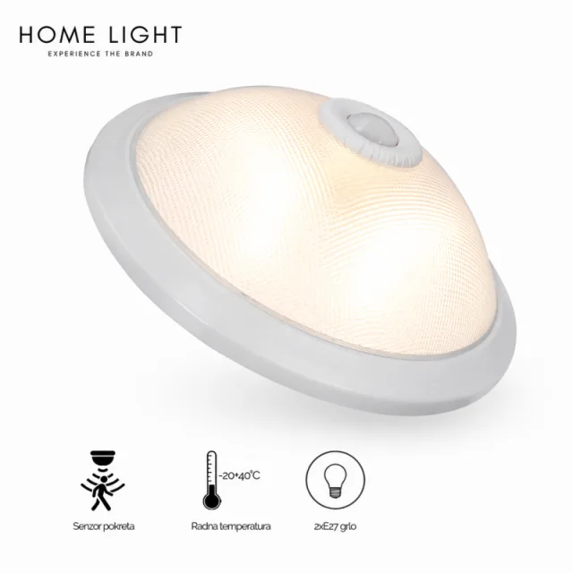 Plafonjera senzor 1024 2xE27 bela