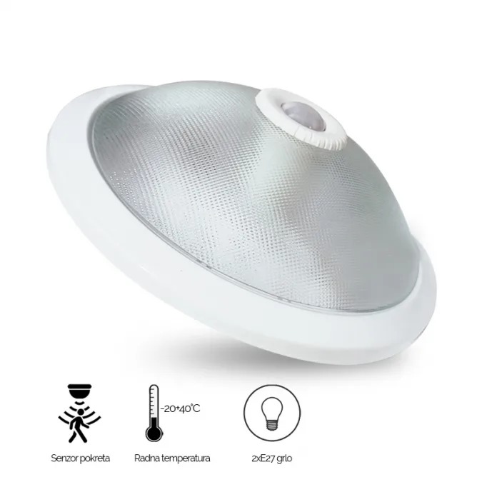 Plafonjera senzor 1024 2xE27 bela — slika 3