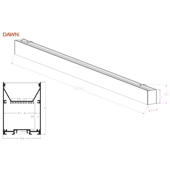 LED SVETILJKA LT-T-020-B 80W 3000K BELA 2,4met — slika 2