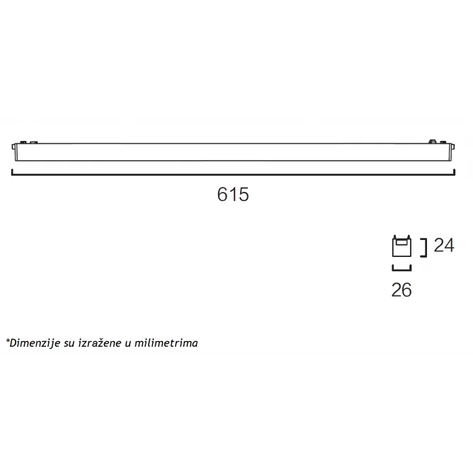 MAGNETIC SLIM SVETILJKA LED26 - 600F 20W 3000K 150° 48V DC CRNA — slika 2