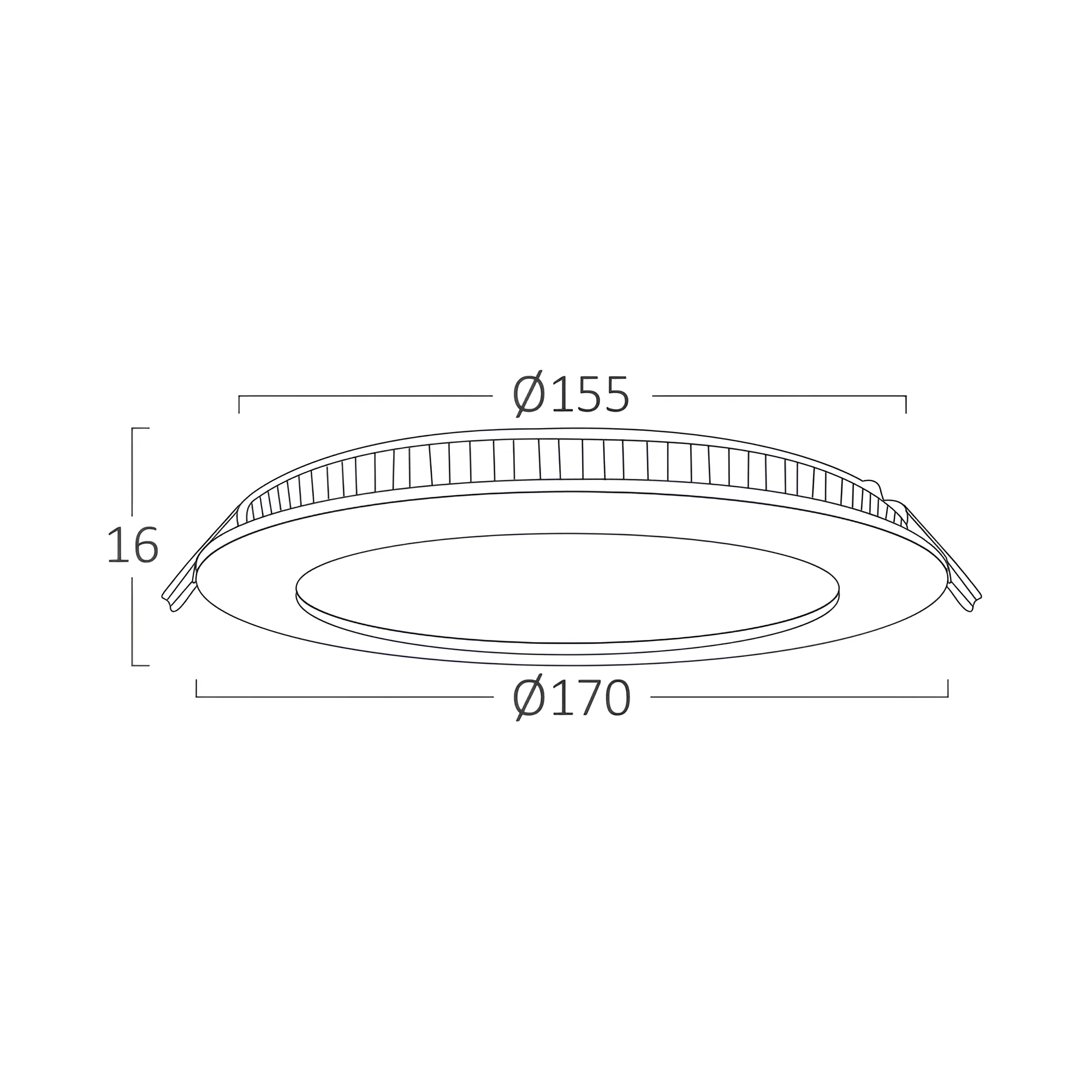LED PANEL UGRADNI OKRUGLI 6" 12W BELI 3000K — slika 6