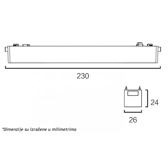 MAGNETIC SLIM SVETILJKA LED26 - 12T 12W 3000K 24° 48V DC CRNA — slika 2