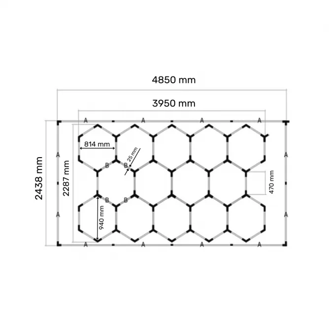 LED SVETILJKA HEKSAGON RX101 615W 6500K — slika 3