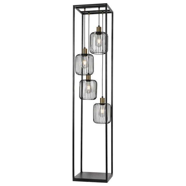 Podna lampa F7044-4F BK+SG