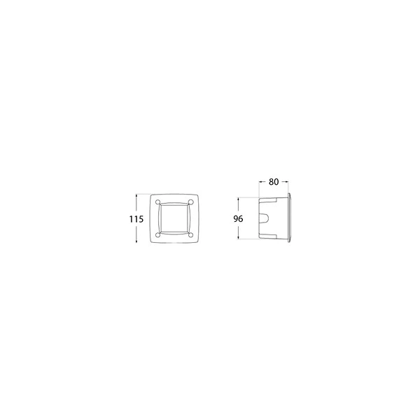 Ugradna LED lampa LETI 100 SQ EL BK — slika 2