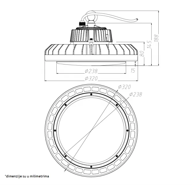 LED REFLEKTOR HB07-200W-4000K-IP65 — slika 6