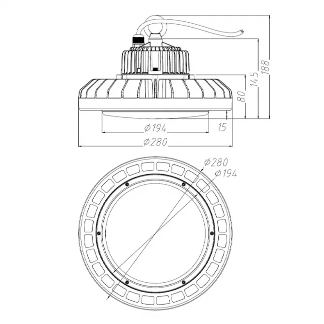 LED REFLEKTOR HB07-150W-4000K-IP65 — slika 5