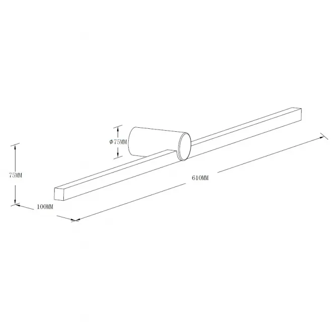 LED LAMPA 1118 ZIDNA 12W 3000K IP54 CRNA — slika 3