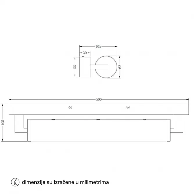 VESTA 695 ZIDNA LAMPA LED 18W 4000K HROM — slika 3